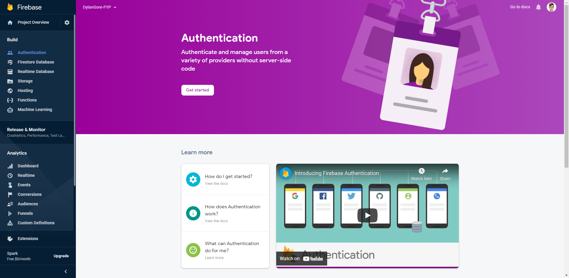 Authentication initial setup